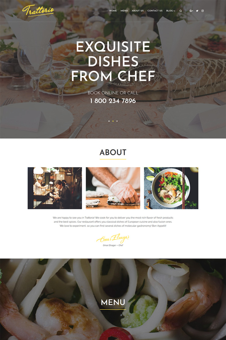 Trattorio Restaurant Elementor WordPress Theme