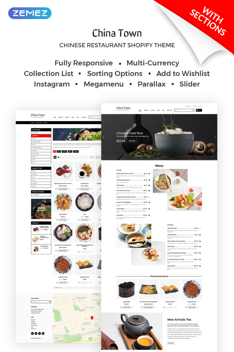 China Town Sushi Restaraunt Shopify Theme