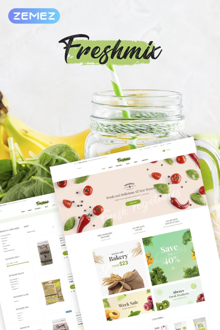 Freshmix Organic Food Online Store Elementor WooCommerce Theme