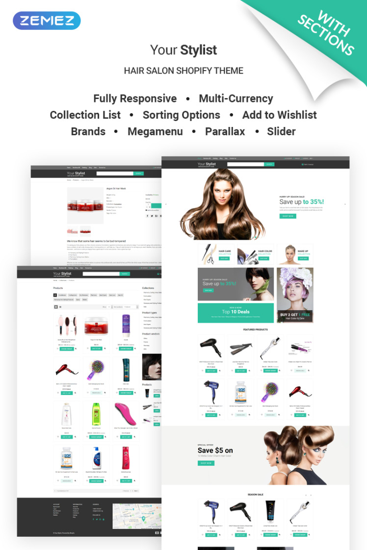 YourStylist Hair Salon Shopify Theme #68699