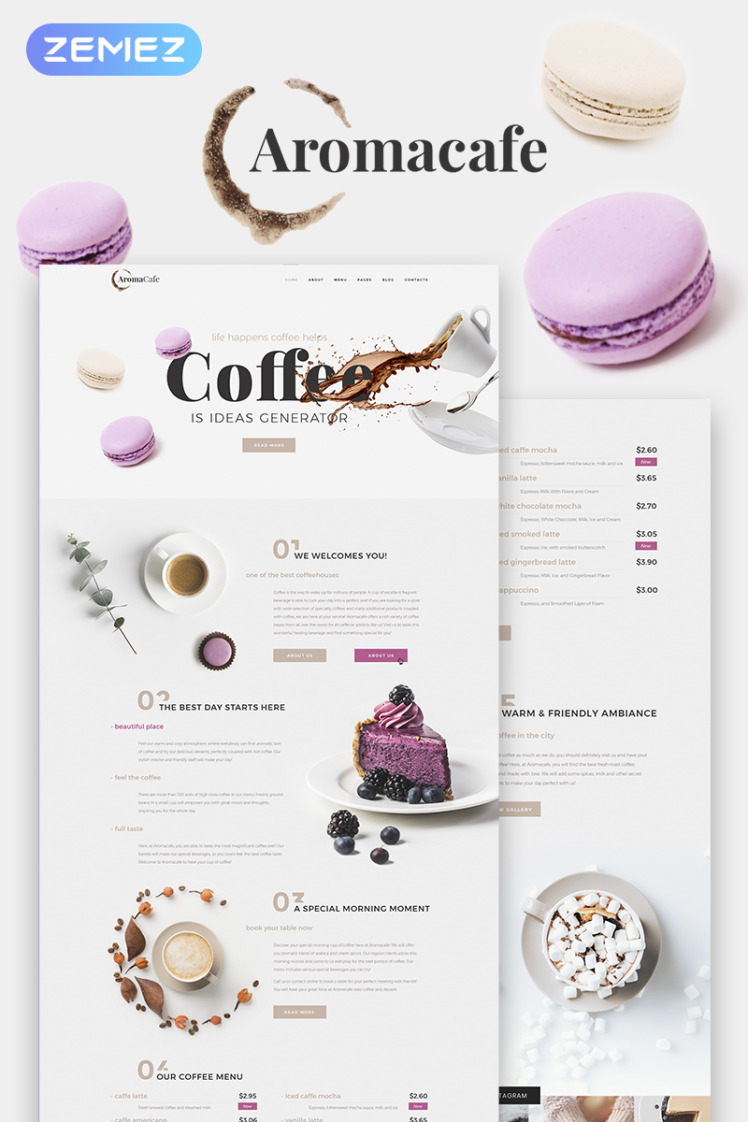 Aromacafe Coffee Shop Elementor WordPress Theme