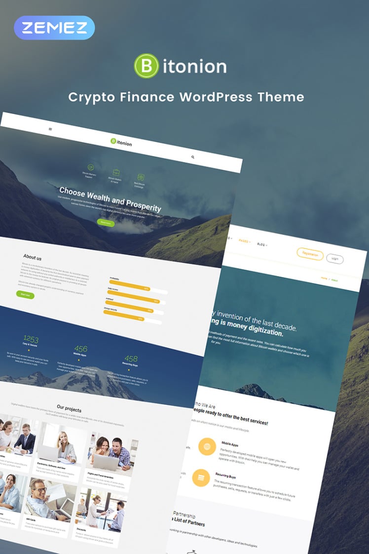 Bitonion - Cryptocurrency WordPress Elementor Theme #68975