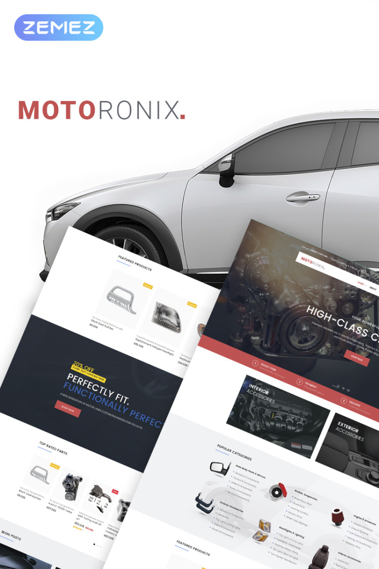 Motoronix Car Parts Elementor WooCommerce Theme