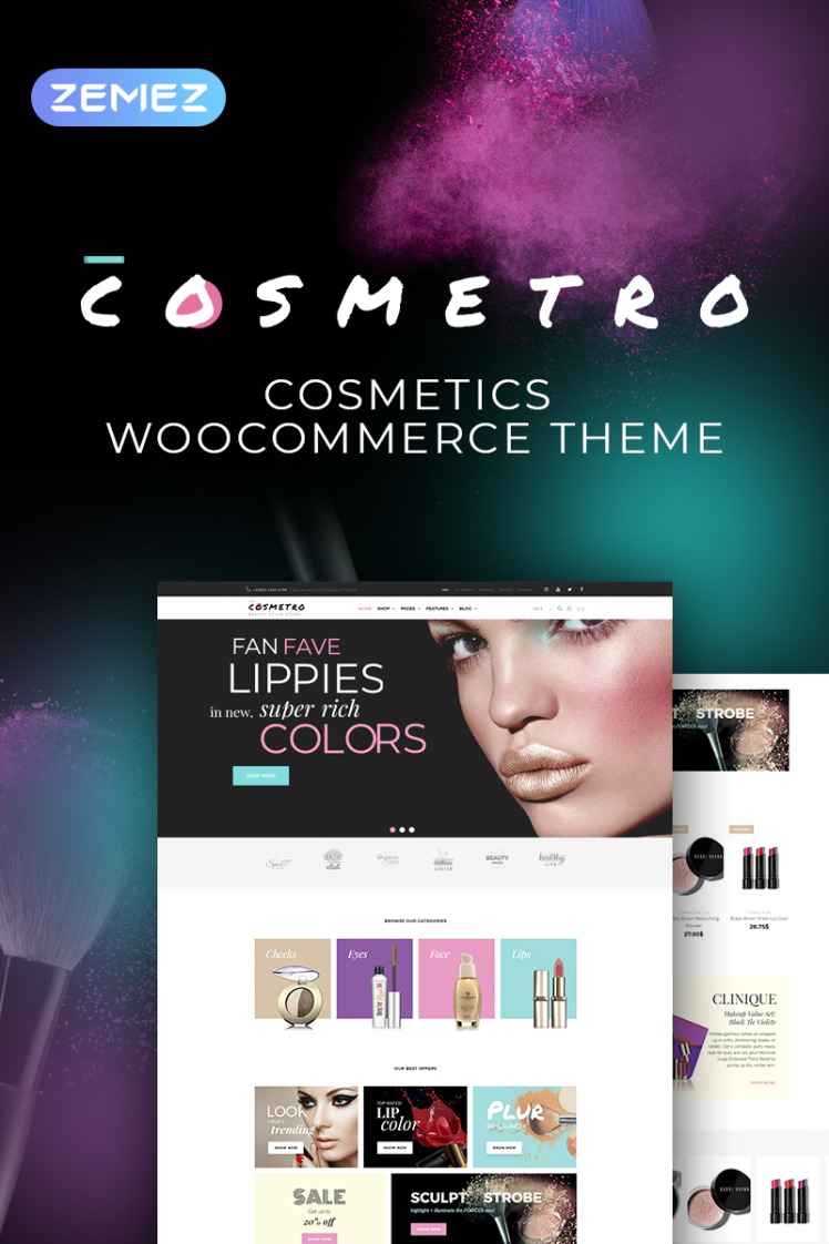 Cosmetro Cosmetics Store Elementor WooCommerce Theme