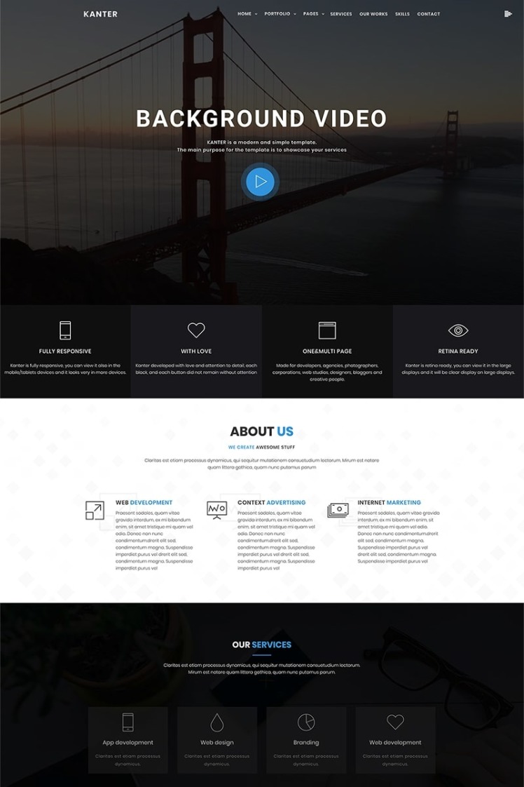 Kanter CorporatePortfolioAgency WordPress Themes
