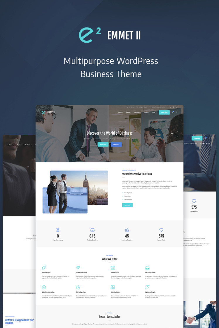 Multipurpose Elementor Business WordPress Theme - Emmet Next #69494