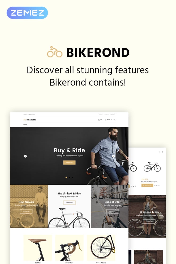 Bikerond Bike Shop Elementor WooCommerce Theme