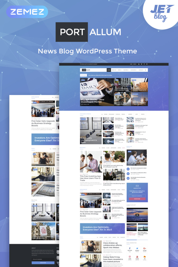 Portallum Modern Blog Page WordPress Theme