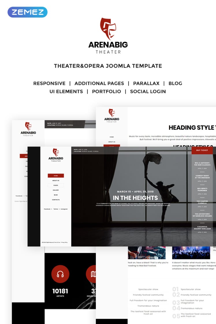 Arenabig Theater Theater Opera Joomla Templates