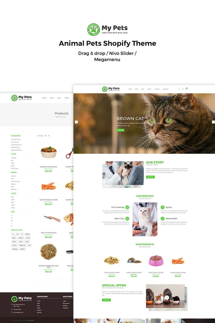 My Pets Animal Pets Shopify Theme #70283