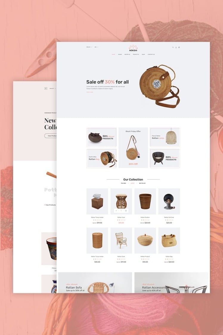 Nokshi Handmade Craft Shopify Theme #70255