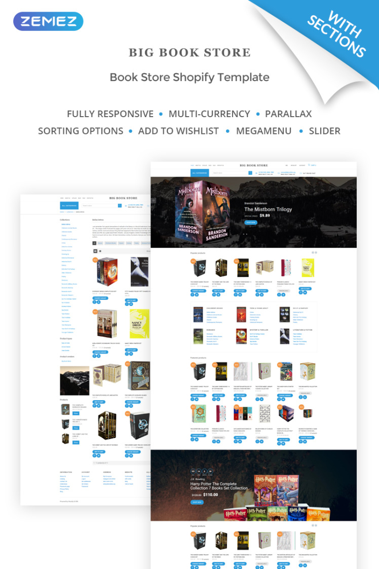 Big Book Store eCommerce Shopify Theme #70592