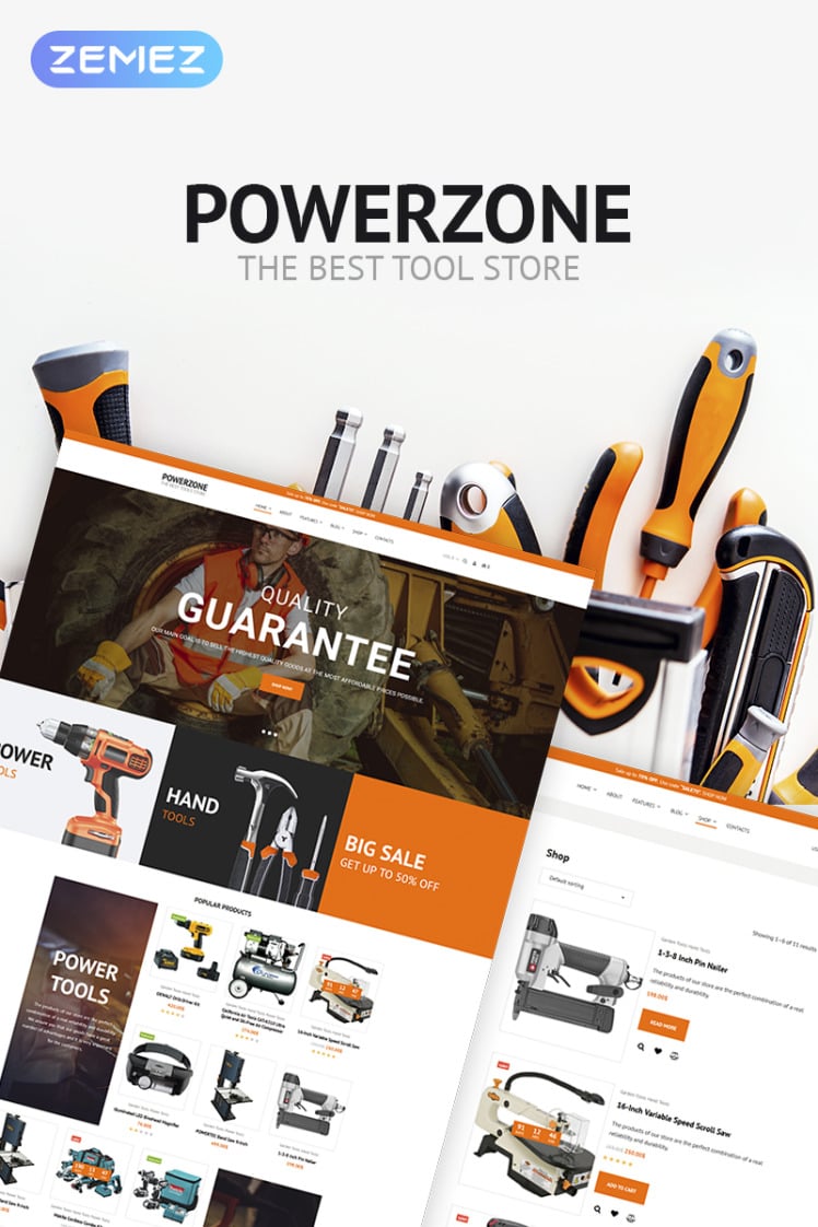 PowerZone Tools Store Elementor WooCommerce Themes