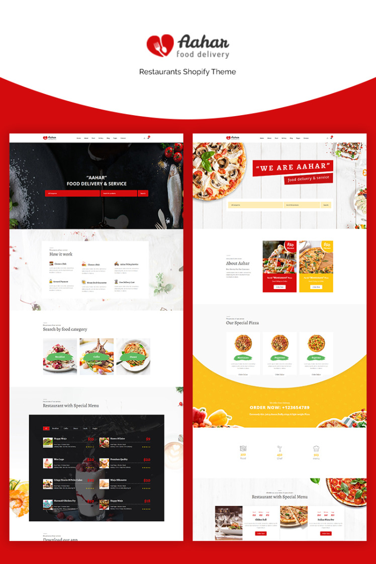 Aahar Restaurants eCommerce Shopify Theme #71064