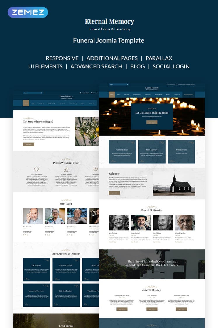 Eternal Memory Solid Funeral Company Joomla Templates