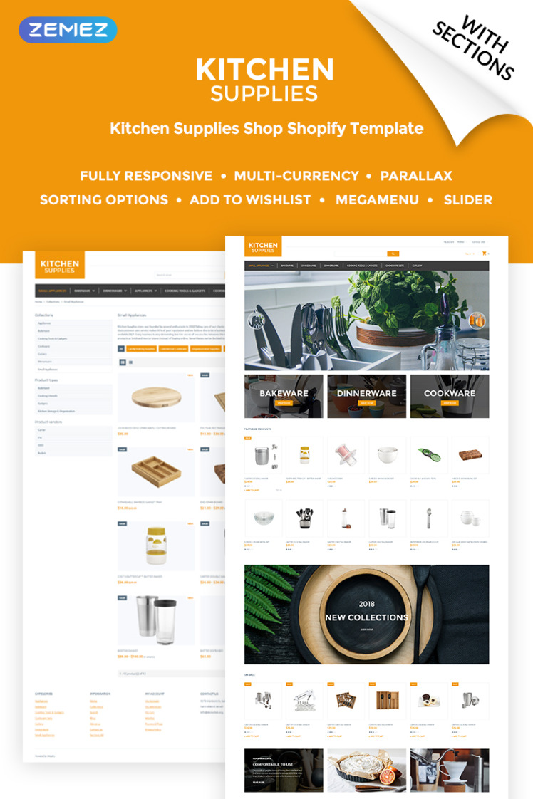 Kitchen Supplies Shopify Theme for eCommerce #71323
