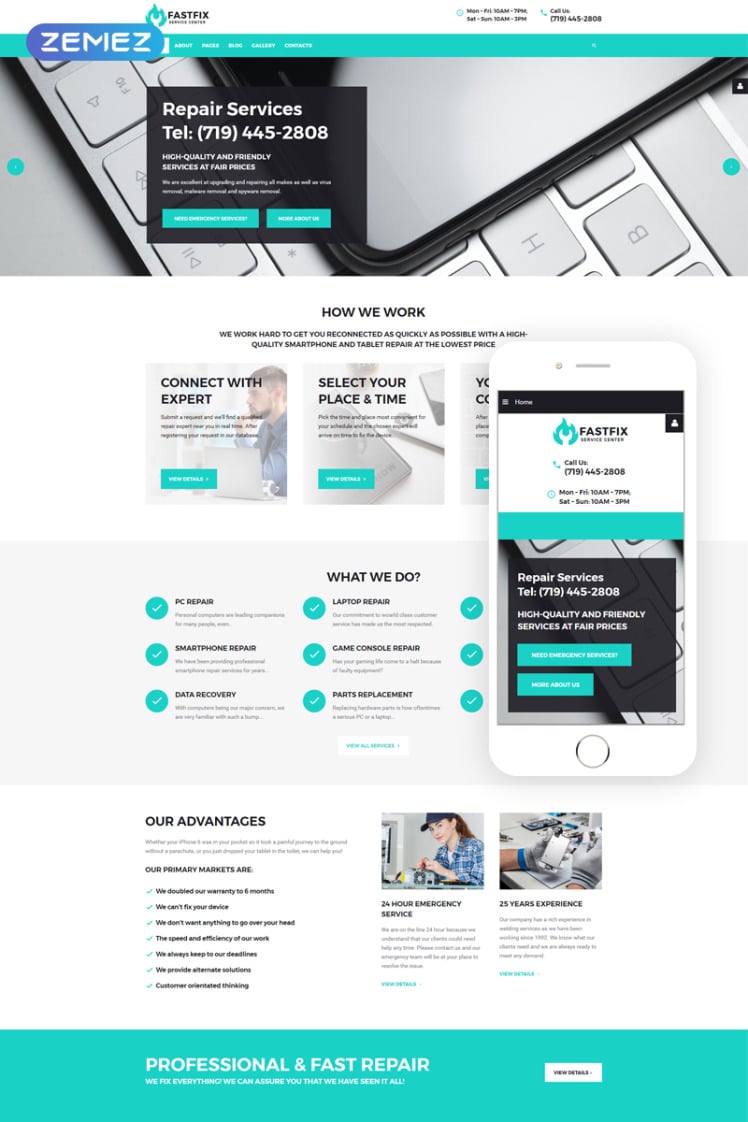 Fastfix Service Center Clean Minimal Joomla Templates