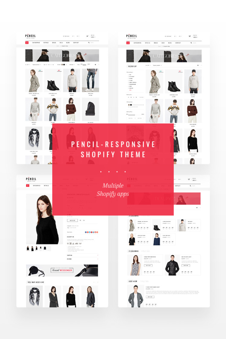 Pencil Fashion Shop Shopify Theme #71432