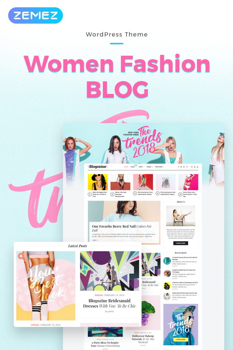 Blogozine Fashion WordPress Elementor Theme