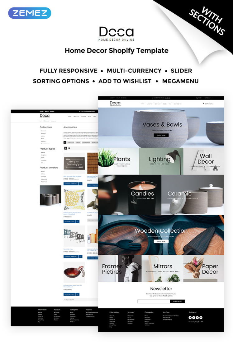 Doca Home Decor Responsive Shopify Theme #71738
