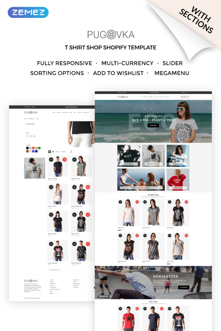 Pugovka Modern Fashion Online Store Shopify Theme #71878