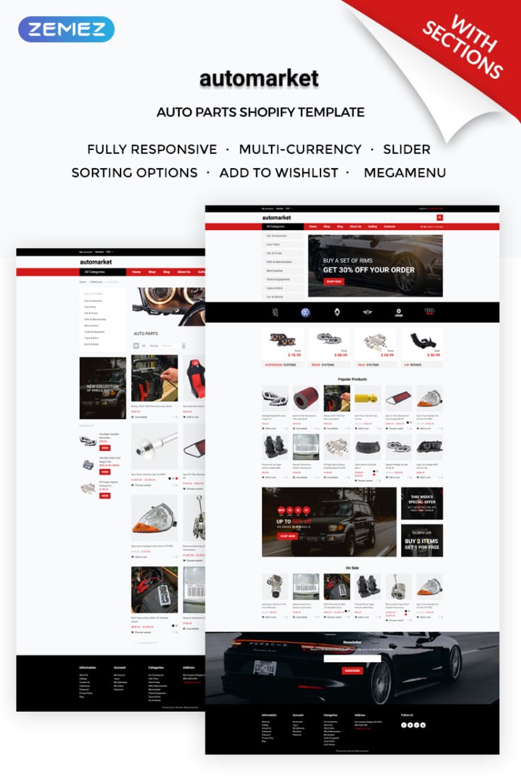 Automarket Strict Car Parts Online Store Shopify Themes