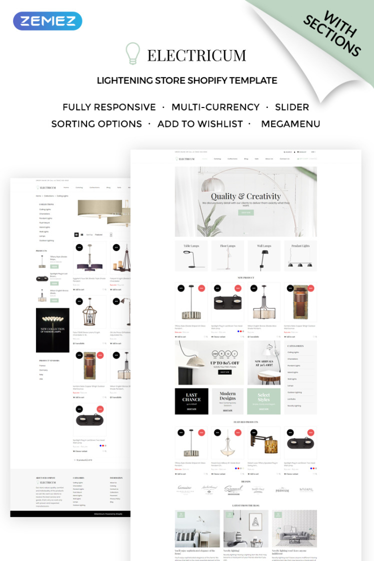 Electricum Lightening Store Shopify Theme #71961