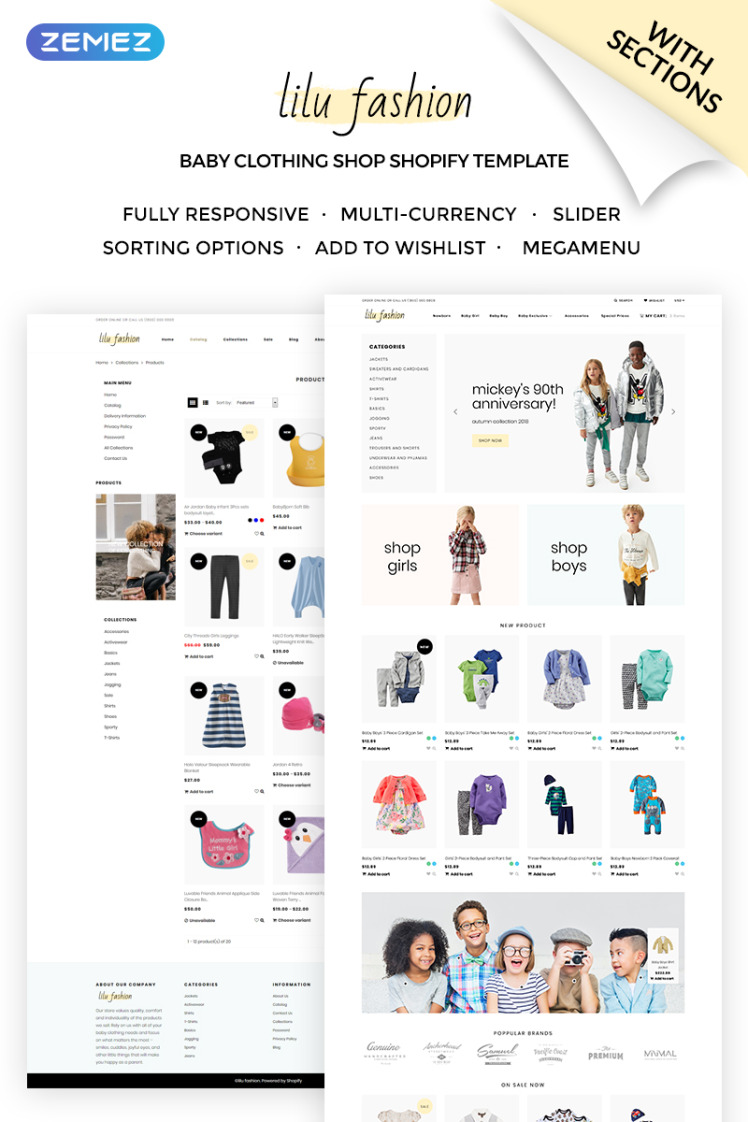 Lilu Fashion Baby Clothing Shopify Theme #71980
