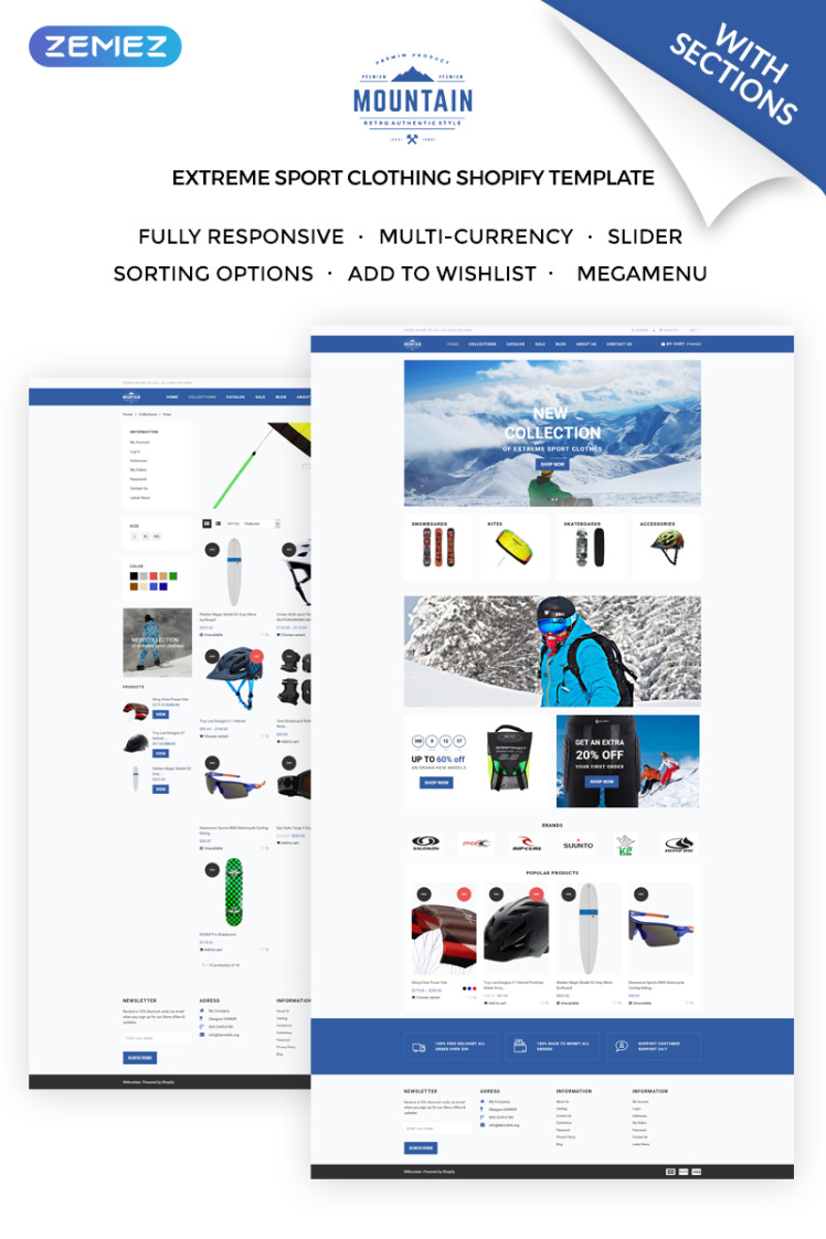 Mountain Extreme Sport Clothing Store Shopify Theme #71921