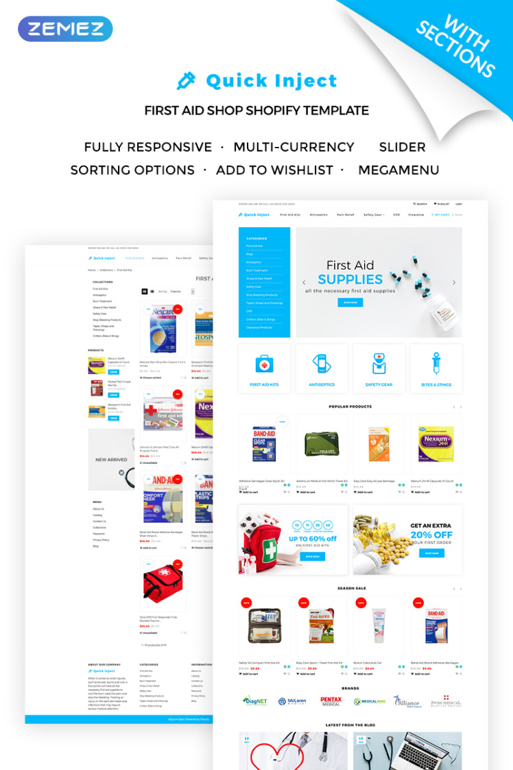 Quick Inject First Aid Supplies Shopify Theme #71976