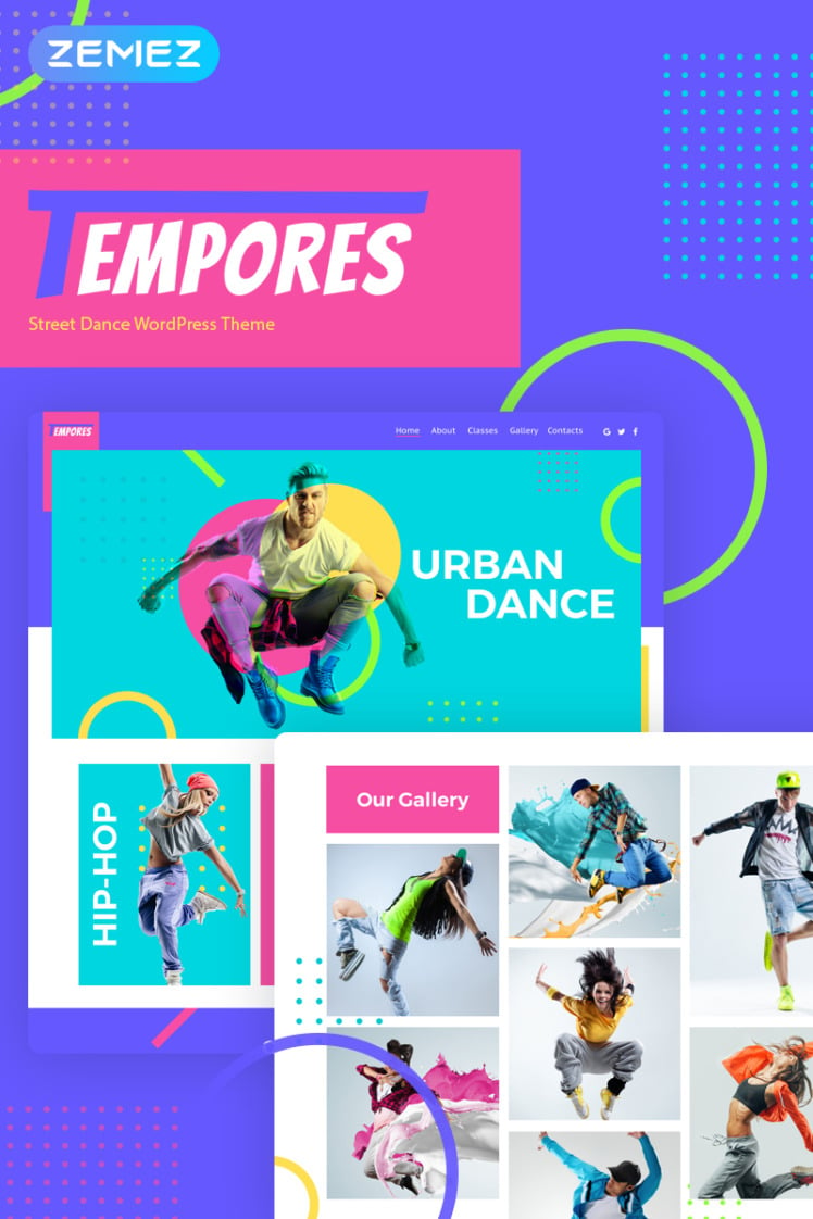 Tempores Street Dance WordPress Elementor Theme