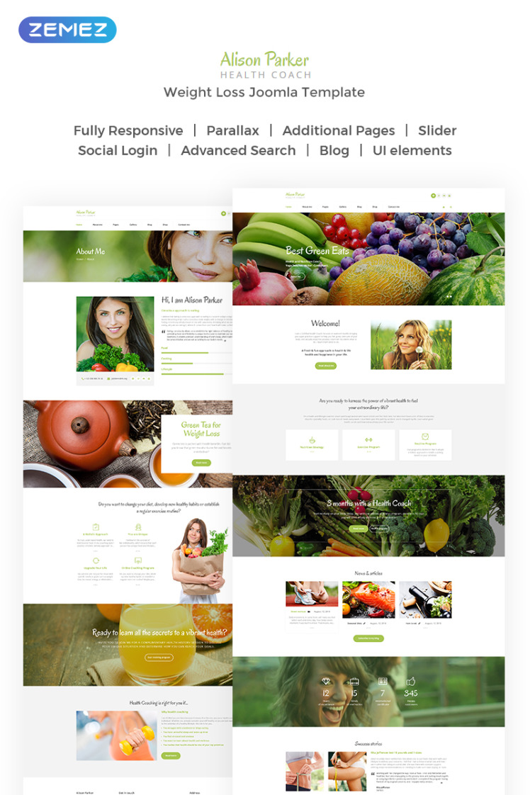 Alison Parker Fresh Health Coach Joomla Templates