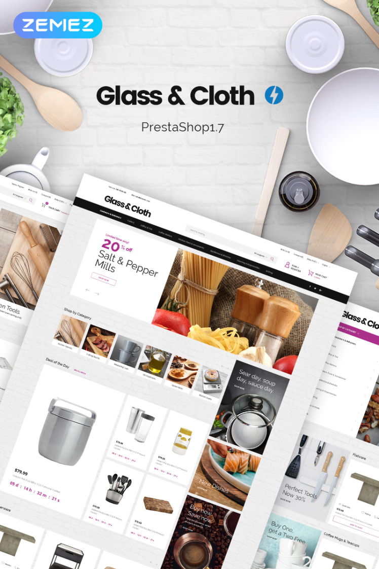 Glass and Cloth Dishes Store PrestaShop Themes
