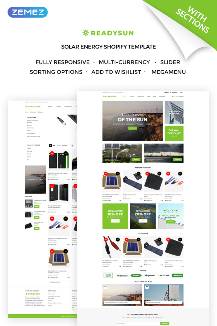 ReadySun Solar Energy Equipment Store Shopify Theme