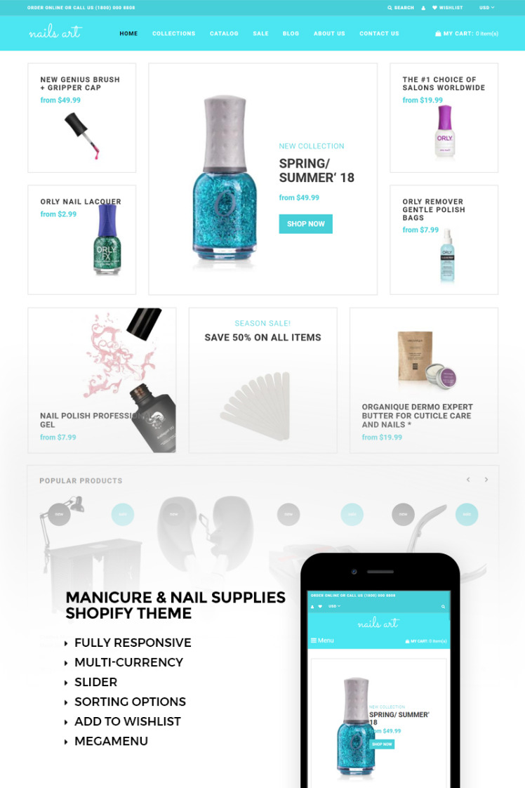 Nails Art Simple Nails Beauty Online Store Shopify Theme #73424
