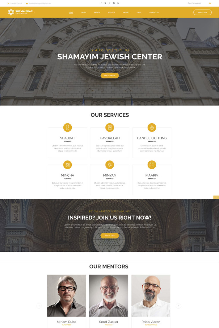 Shema Israel Jewish Cultural and Religious Center WordPress Theme