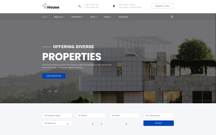inHouse - Real Estate Multipage HTML Website Template #73602