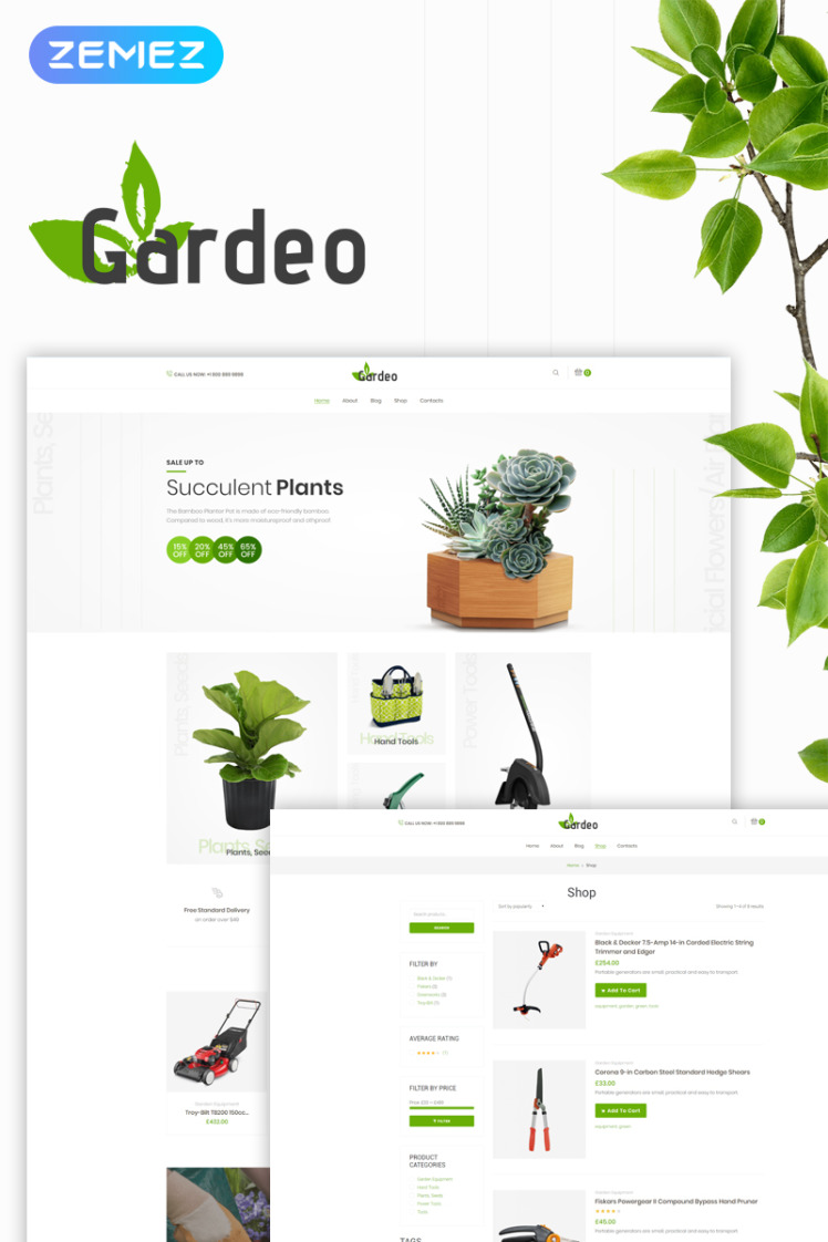 Gardeo Garden Equipment Elementor WooCommerce Theme