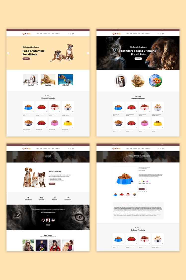 Marten Pet Food Shopify Theme #73829