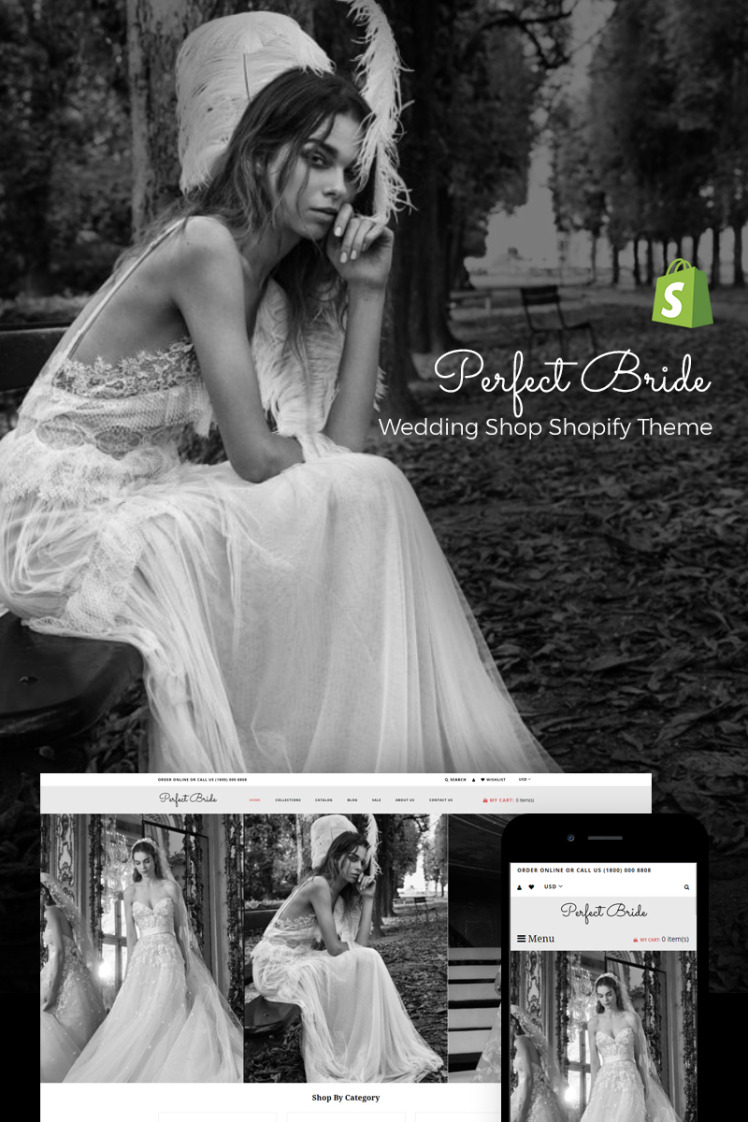 Perfect Bride Sophisticated Wedding Online Store Shopify Theme #73814