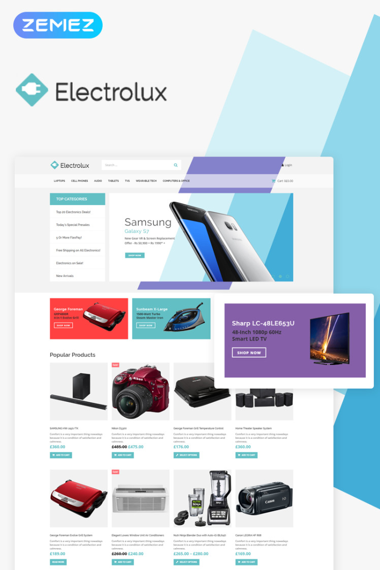 Electrolux Electronics Shop Elementor WooCommerce Themes