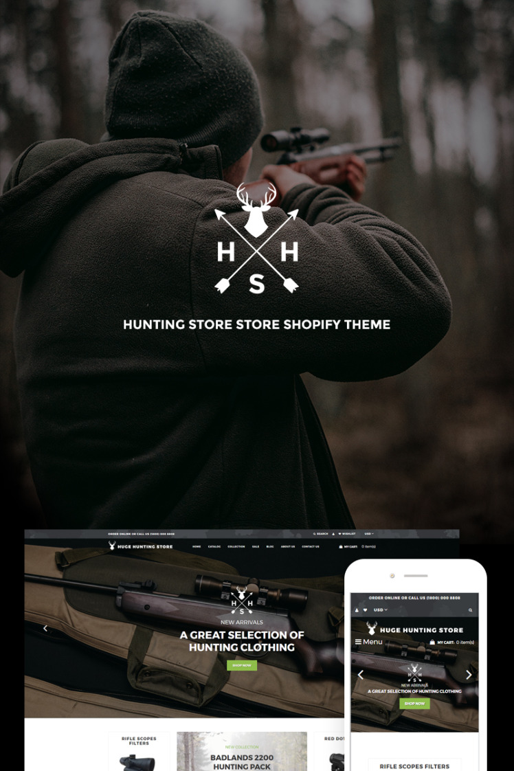 Huge Hunting Hunting Store Shopify Theme #74088