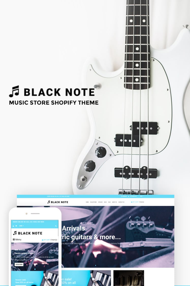 Black Note Music Store Shopify Theme #74137