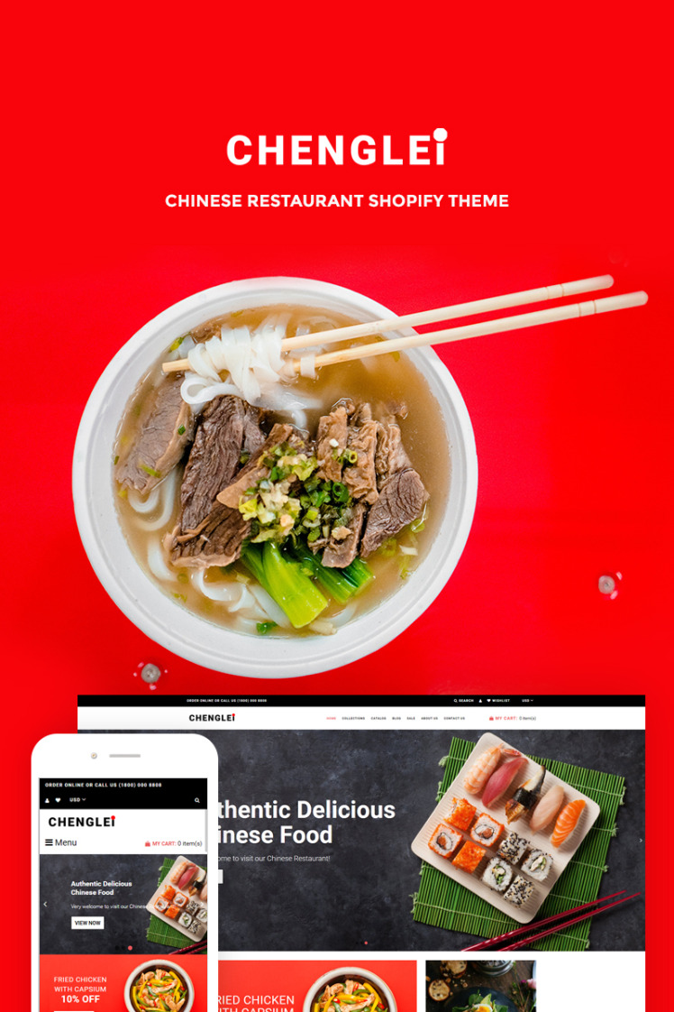 Chenglei Bright Chinese Foor Restaurant Shopify Theme #74104