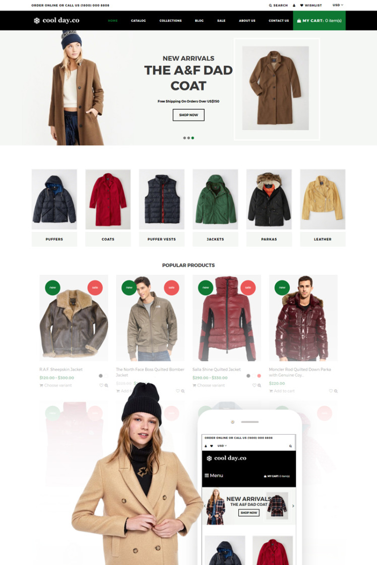 Cool Day Co Outerwear Store Shopify Theme #74270