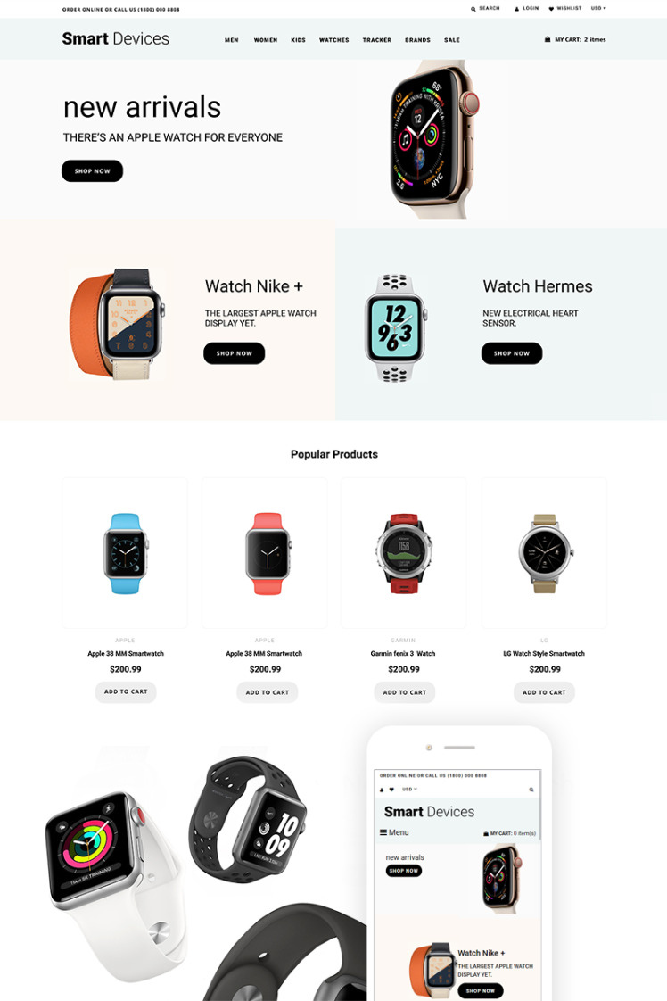 Smart Devices Smartwatches And Trackers Shopify Theme #74200
