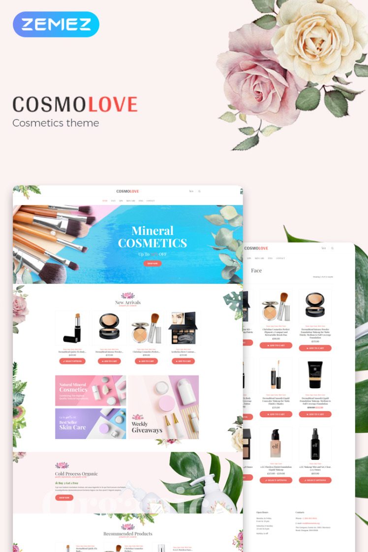 Cosmolove Cosmetics Store Elementor WooCommerce Themes