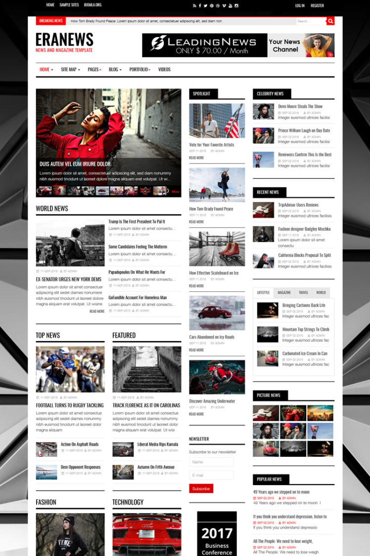 Eranews News and Magazine Joomla Templates