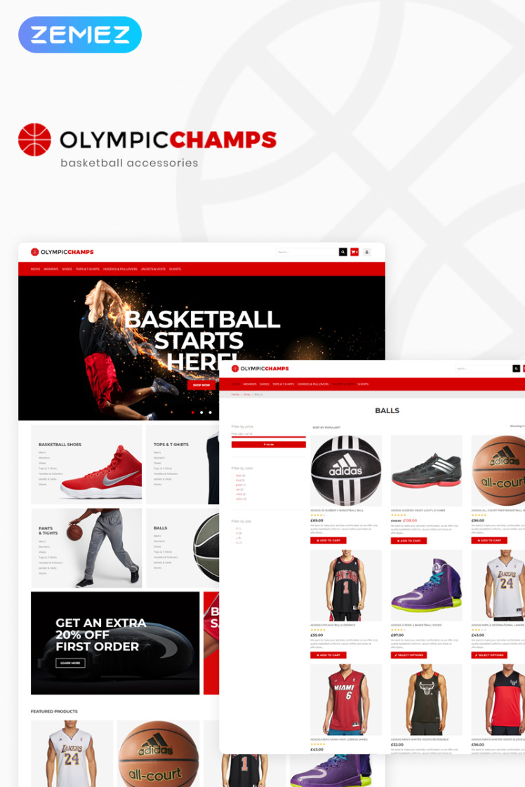 Olympicchamps Basketball Stuff Elementor WooCommerce Themes