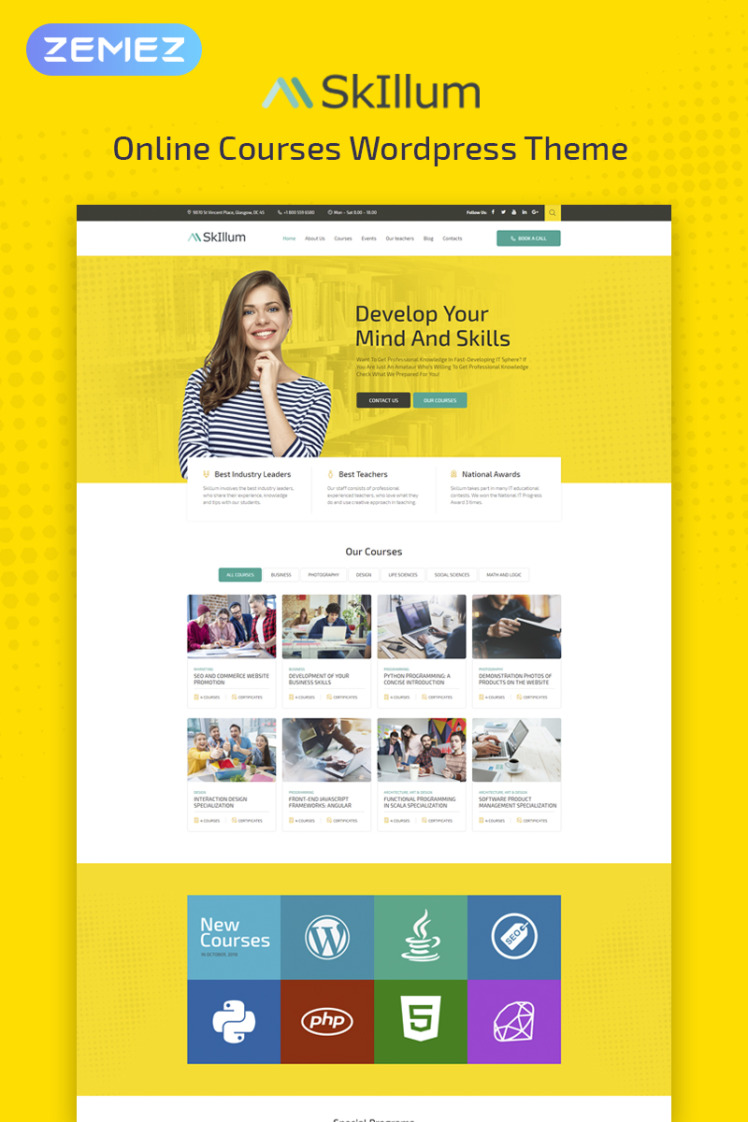 SkIllum Online Courses Elementor WordPress Themes